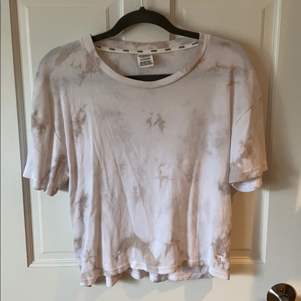 PINK White Tie-Dye Shirt